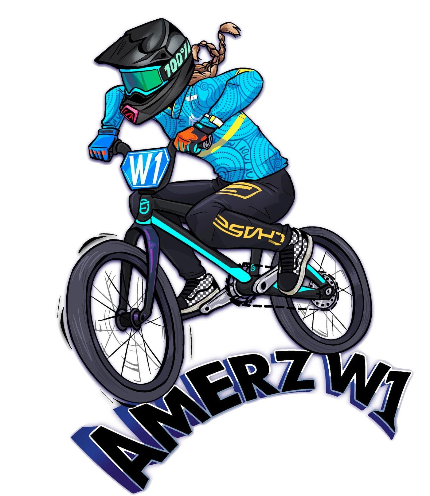 Cartoon Rider Stickers – Karma Industries